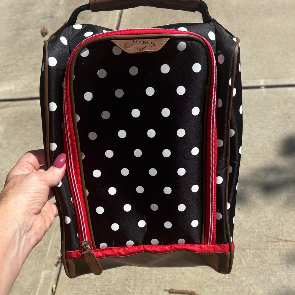 Callaway Black and White Polka Dot Accessory Bag